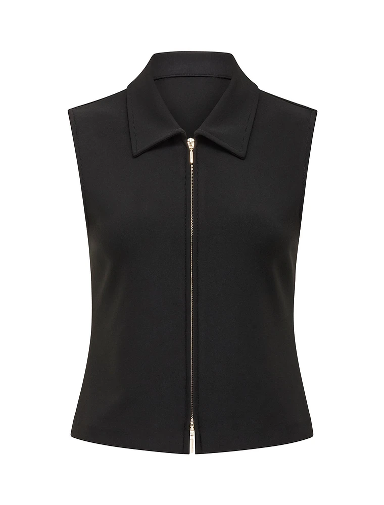 Vienna Zip Detail Collar Top