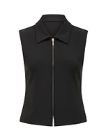 Vienna Zip Detail Collar Top