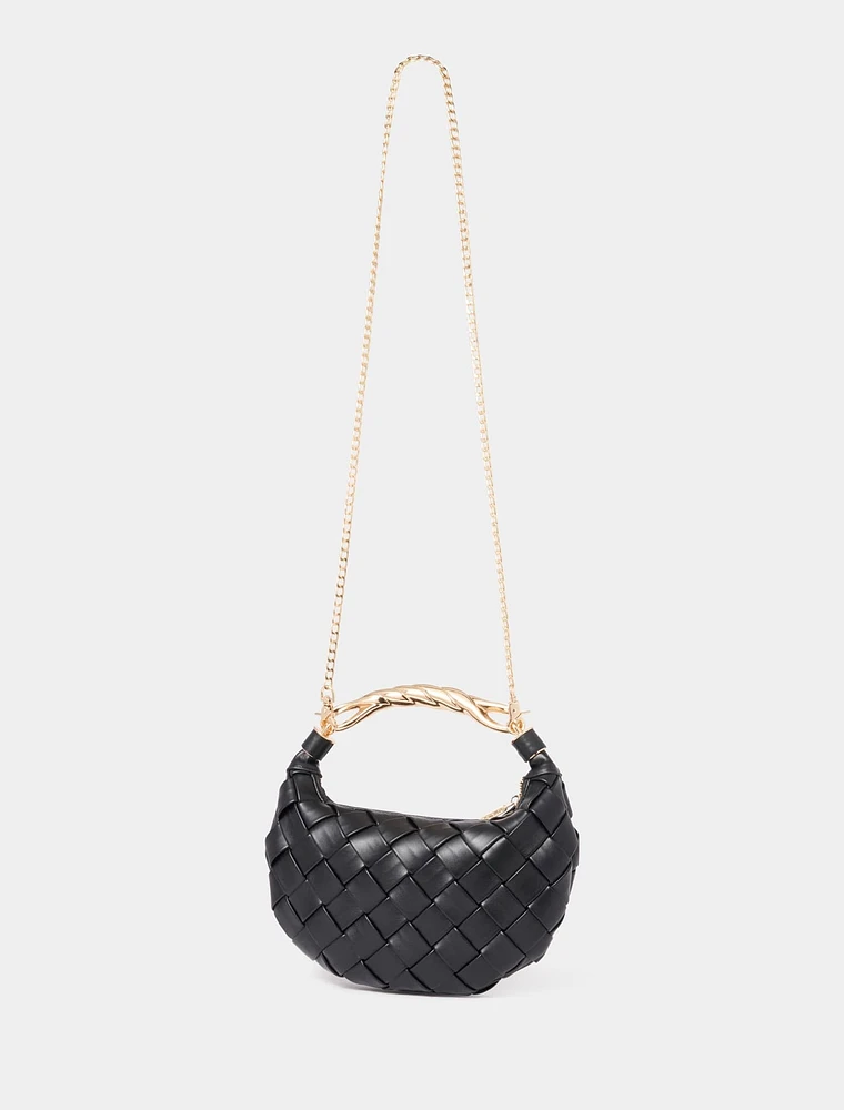 Willa Woven Metal-Handle Bag