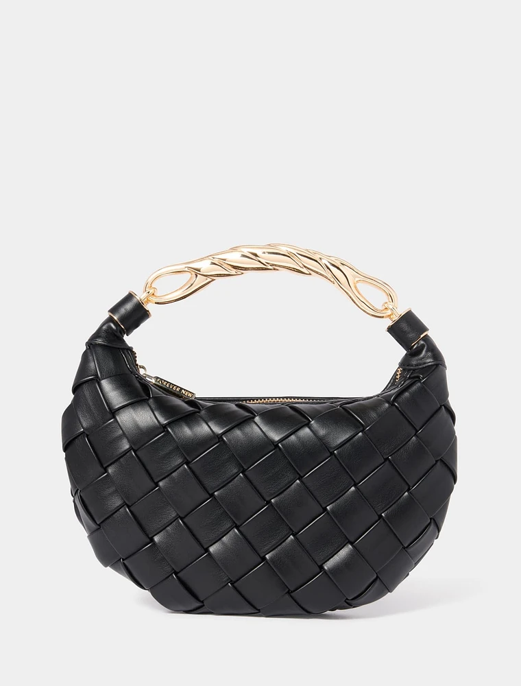 Willa Woven Metal-Handle Bag