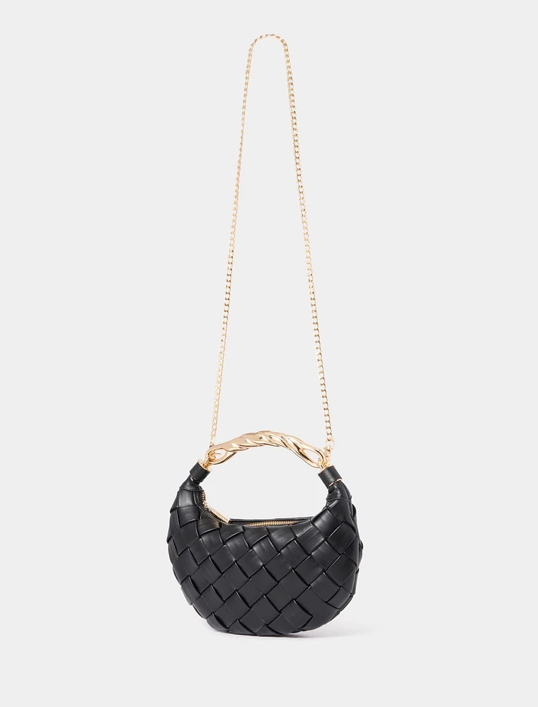 Willa Woven Metal-Handle Bag