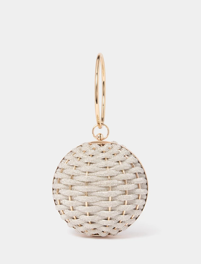 Signature Wynnie Woven Round Clutch