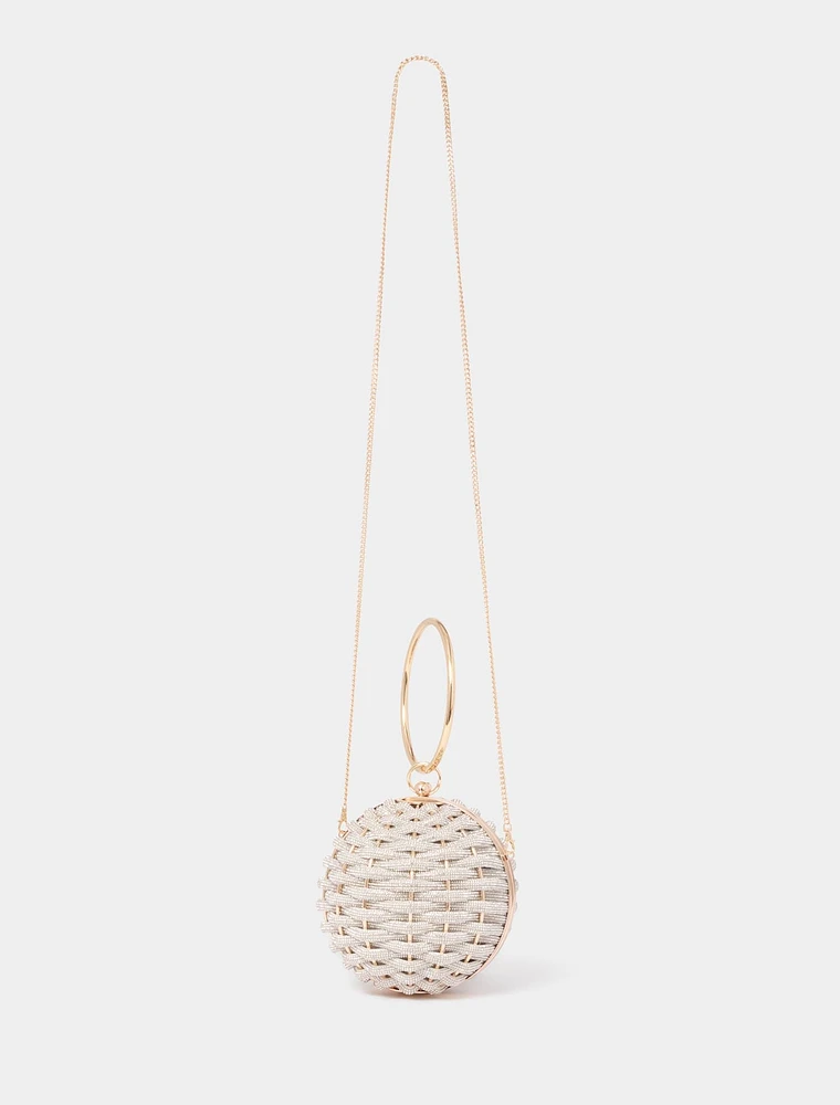 Signature Wynnie Woven Round Clutch