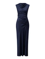 Ava Draped Satin Maxi Dress