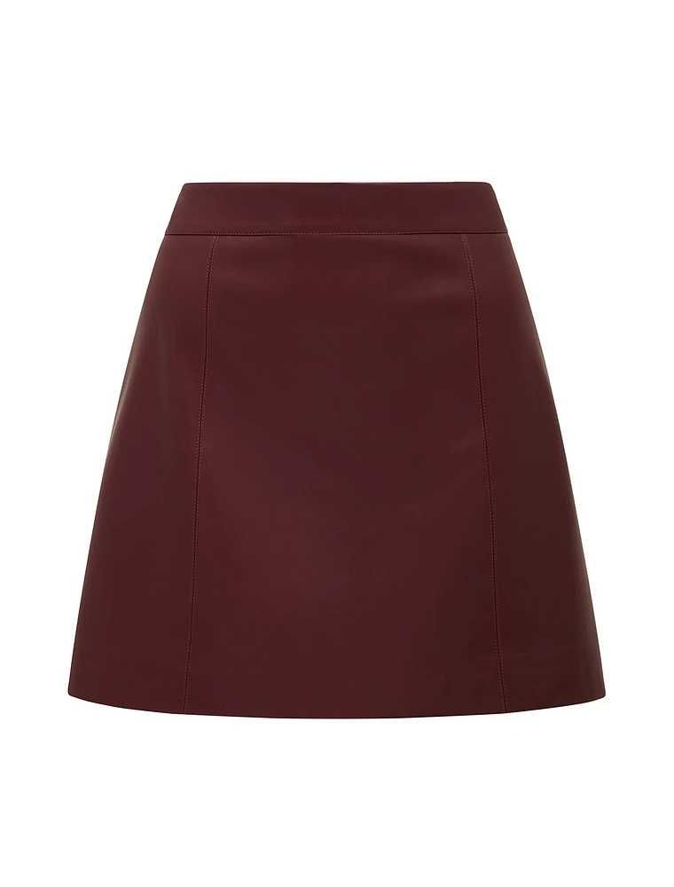 Eleni Petite Vegan Leather Mini Skirt