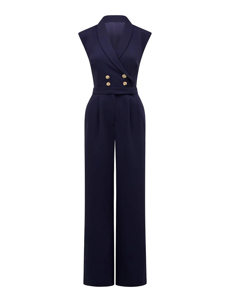 Jacey Sleeveless Tux Jumpsuit