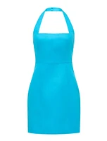 Stevie Halter Neck Linen Mini Dress