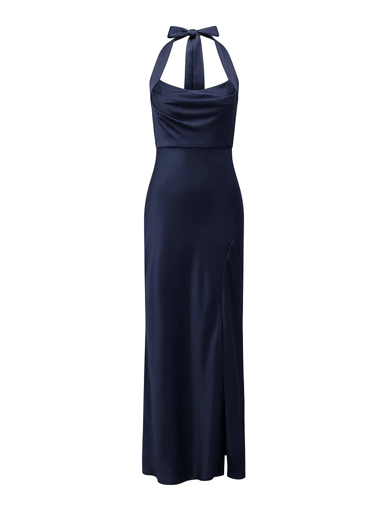 Alice Halter Satin Maxi Dress