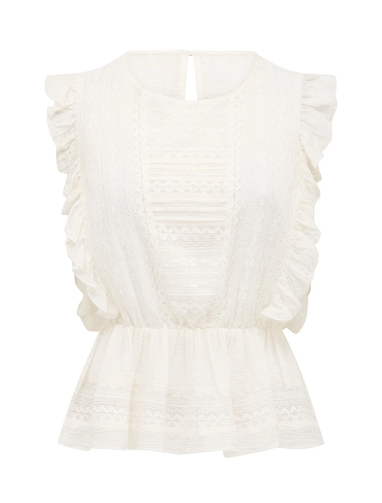 Rose Ruffle Sleeve Top