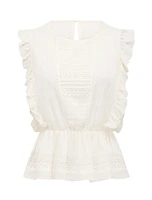 Rose Ruffle Sleeve Top