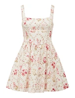 Brielle Printed Lace Up Mini Dress