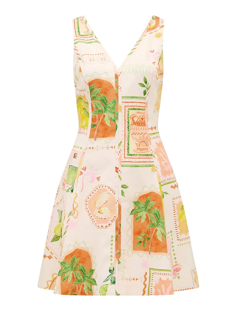 Fran Fit & Flare Linen Mini Dress