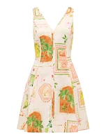 Fran Fit & Flare Linen Mini Dress