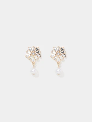 Geneva Diamanté and Pearl Earrings