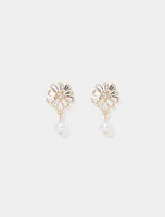 Geneva Diamanté and Pearl Earrings