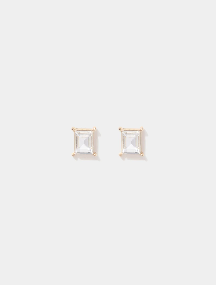 Billie Baguette Stone Stud Earrings