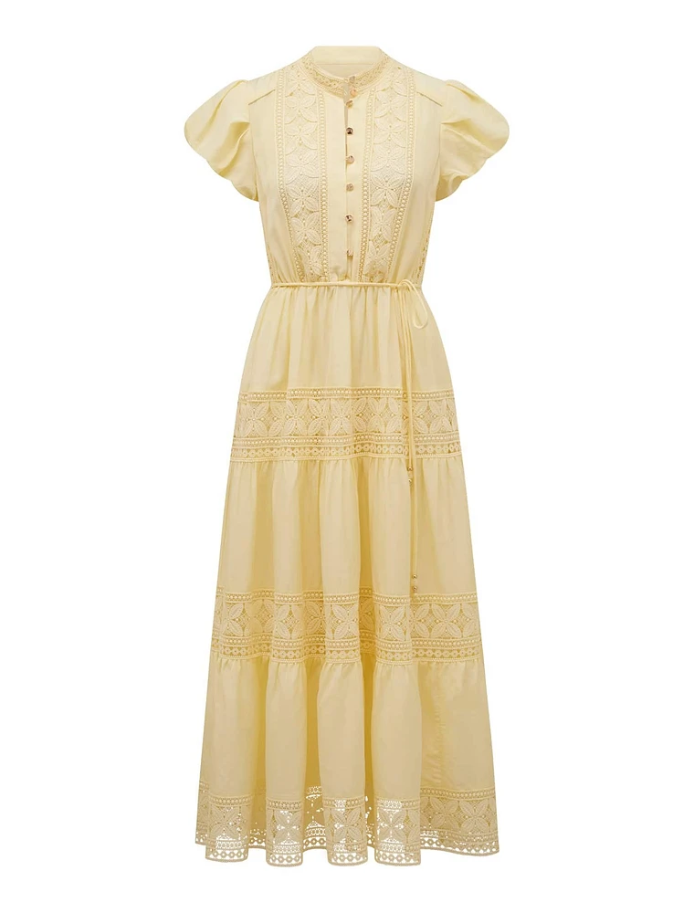 Amy Lace-Trim Midi Dress