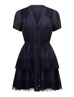 Emmy Petite Lace Trim Mini Dress