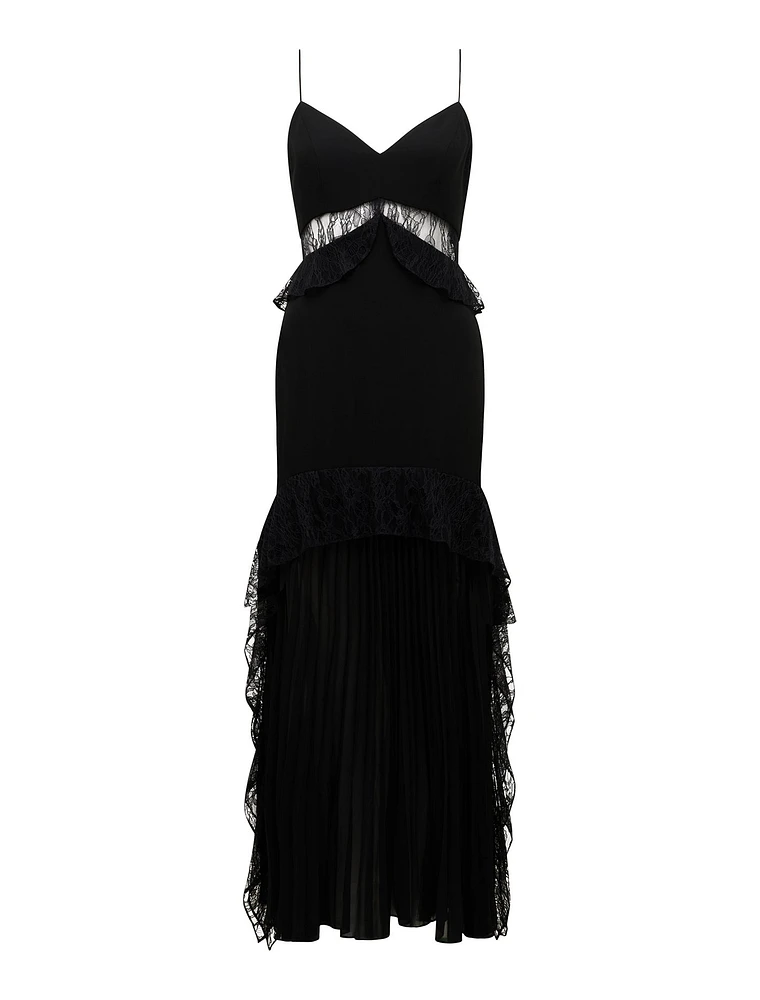 Lara Pleated Ruffle Maxi