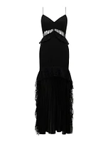 Lara Pleated Ruffle Maxi