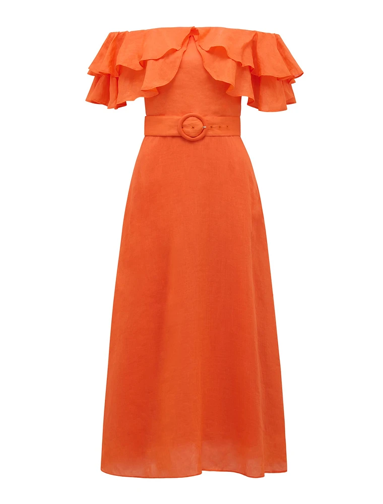 Jemima Petite Ruffle Midi Dress