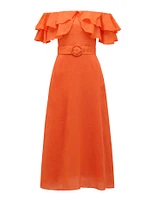 Jemima Petite Ruffle Midi Dress