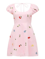 Clara Embroidered Linen Mini