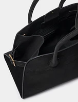 Lacey Faux Suede Bowler Bag