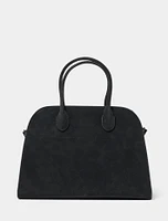 Lacey Faux Suede Bowler Bag
