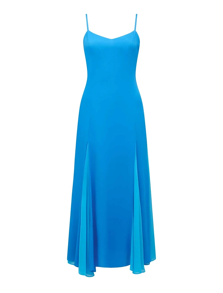 Dahlia Contrast Godet Maxi Dress