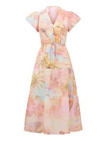 Jacqueline Puff Sleeve Tiered Midi