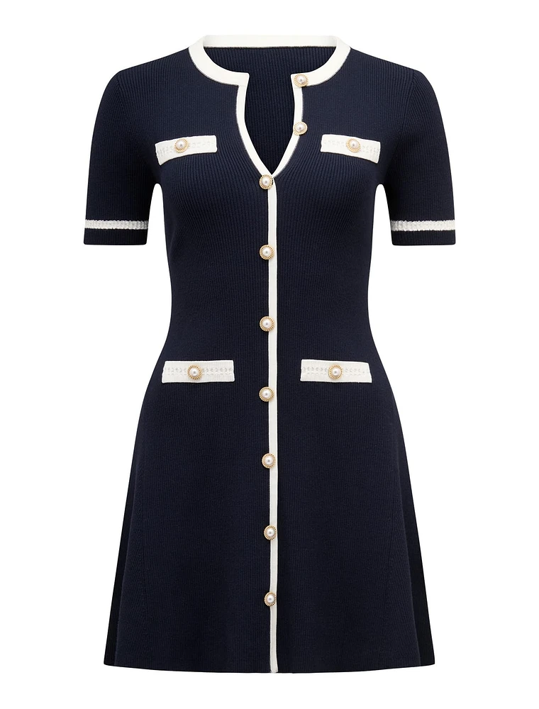 Kerry Petite Contrast Knit Mini Dress