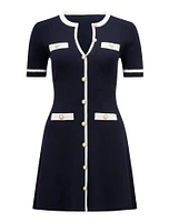 Kerry Petite Contrast Knit Mini Dress