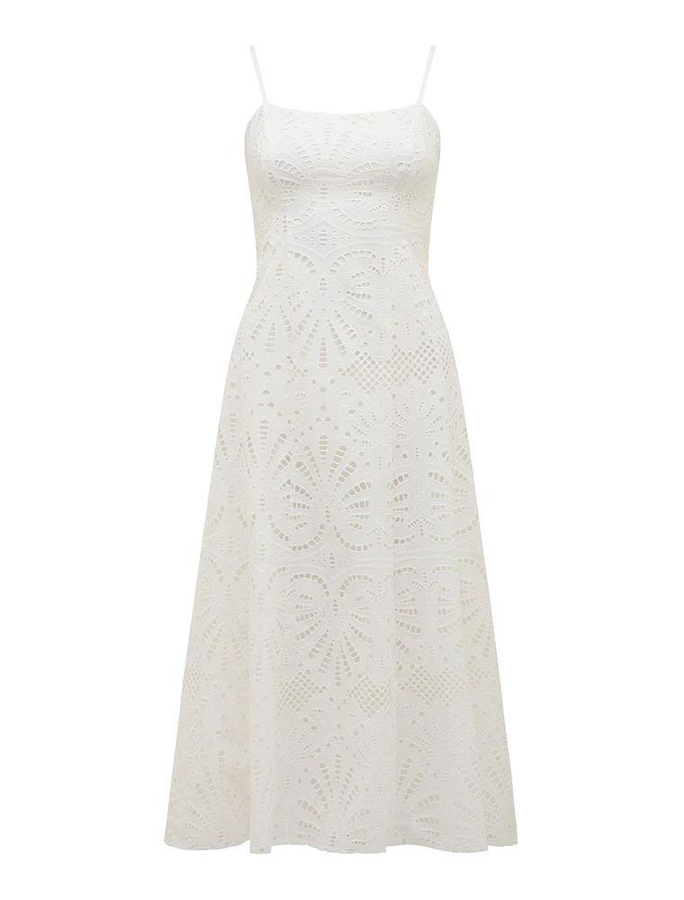 Molly Petite Embroidered Midi Dress