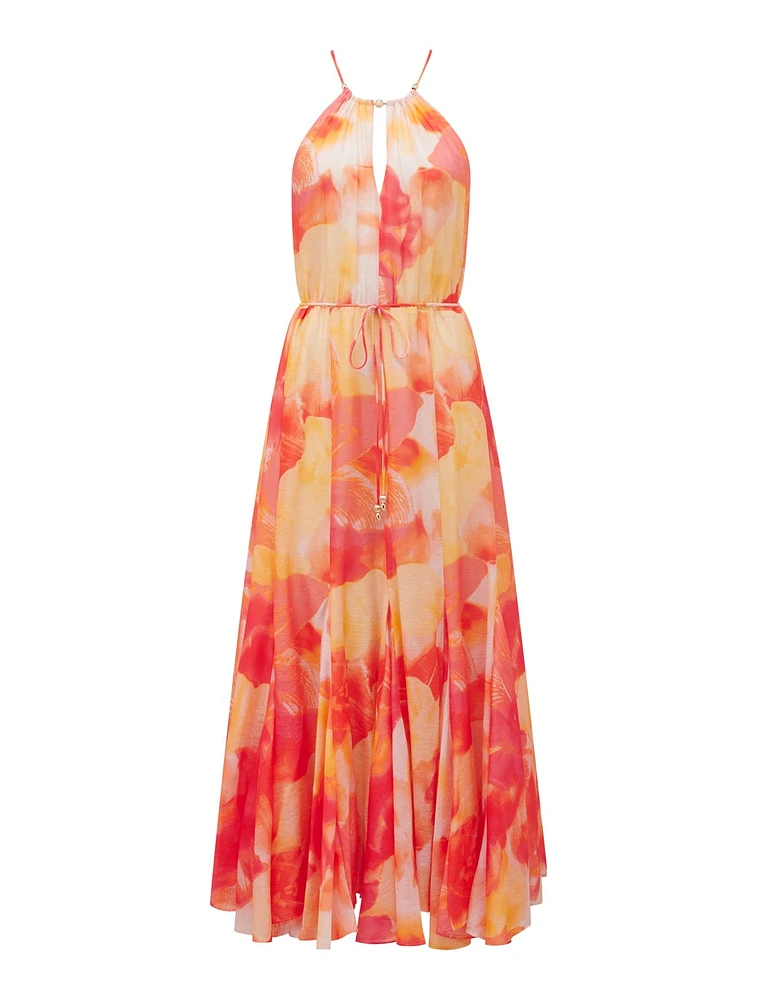 Casey Halter Godet Midi Dress