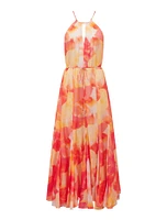 Casey Halter Godet Midi Dress