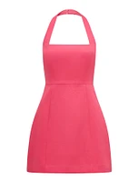 Stevie Halter Neck Linen Mini Dress