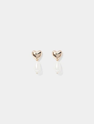 Pippa Pearl & Heart Earring