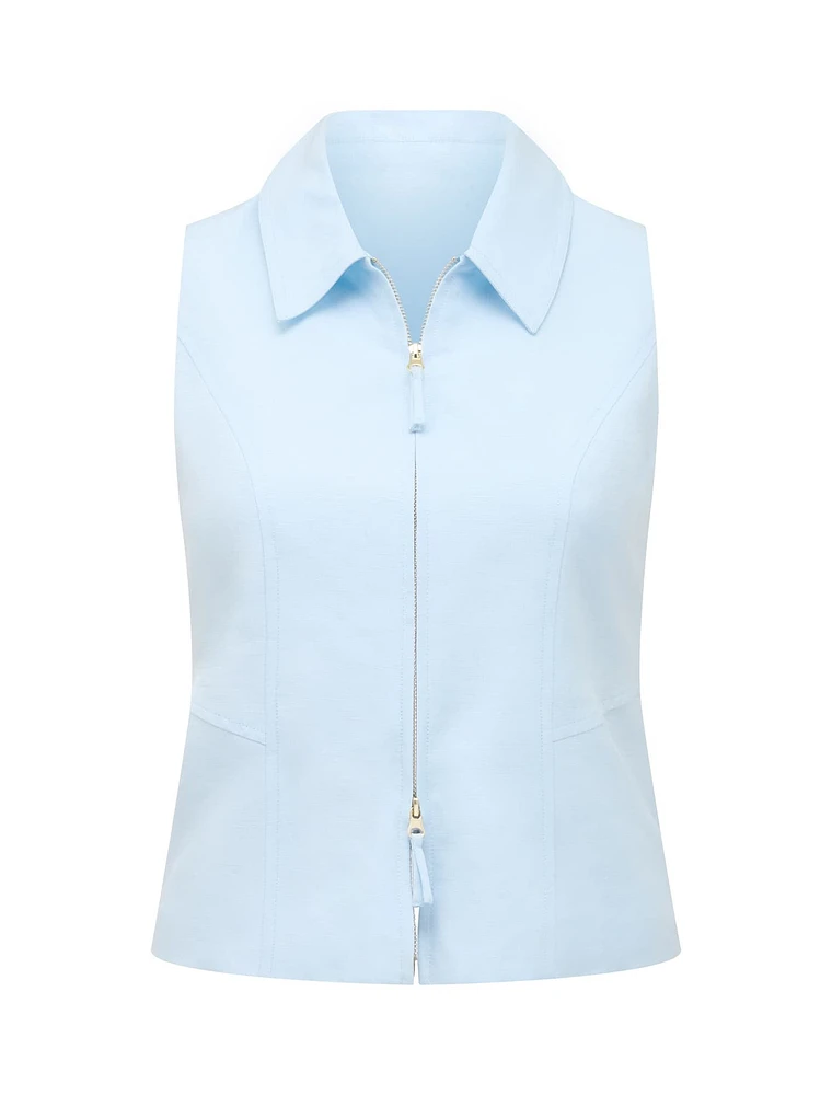 Felicity Petite Zip Front Halter Top