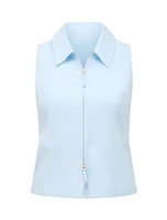 Felicity Petite Zip Front Halter Top