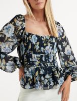 Macy Shirred-Waist Blouse