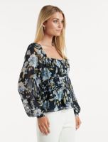 Macy Shirred-Waist Blouse
