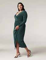 Evaliah Curve Glitter Wrap Midi Dress - Women's Fashion | Ever New