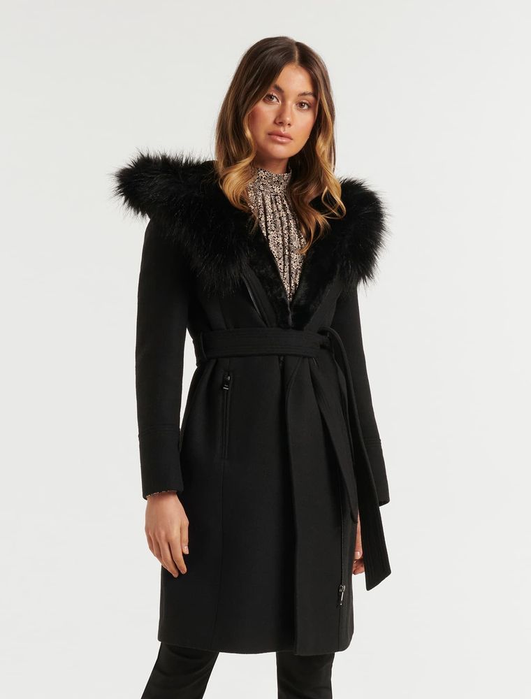 Lola Faux Fur Hooded Coat