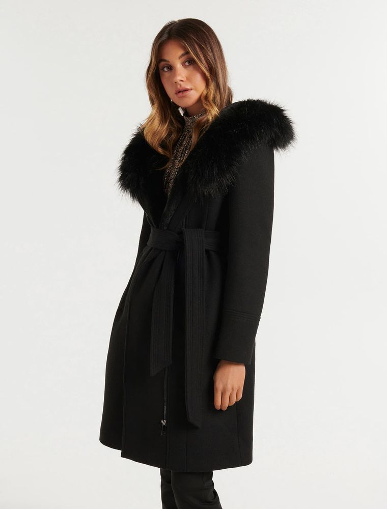 Lola Faux Fur Hooded Coat