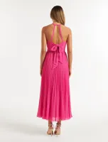 Gwenyth Pleated Halter Maxi Dress