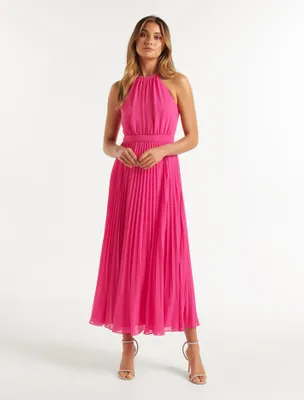 Gwenyth Pleated Halter Maxi Dress