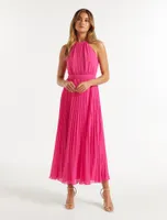 Gwenyth Pleated Halter Maxi Dress