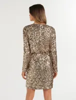 Juniper Sequin Wrap Mini Dress