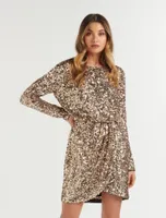 Juniper Sequin Wrap Mini Dress